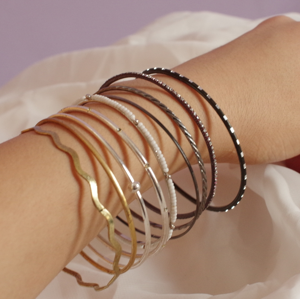 9pc. Bangle Bracelets Modern Minimalist Lot Design